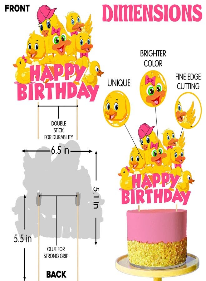 Zyozique 37 pcs Baby Duck Theme Party Decorations, Birthday Party Supplies Includes Happy Birthday Paper Banner , CakeTopper, Cupcake Toppers, Balloons for Kids Birthday Party Supplies - Image 3